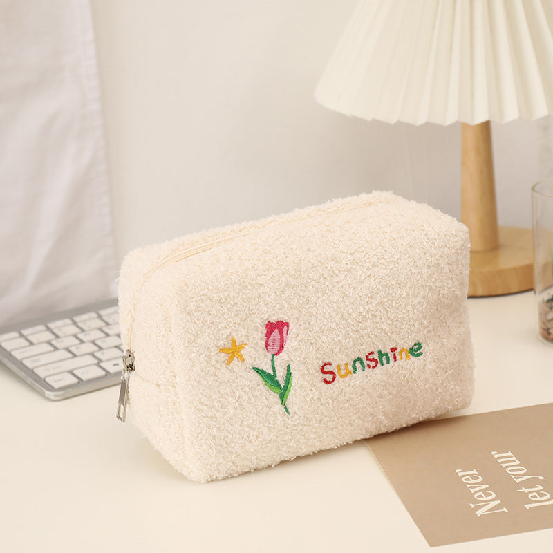 Wholesale Plush Storage Bag Jinxiang Cosmetic Bag Large Capacity Advanced Toiletry Portable Travel Japanese Cosmetic Bag